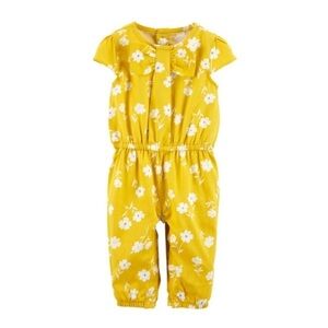 NWT CARTERS Sunny Yellow Floral Cap Sleeve Jumpsuit